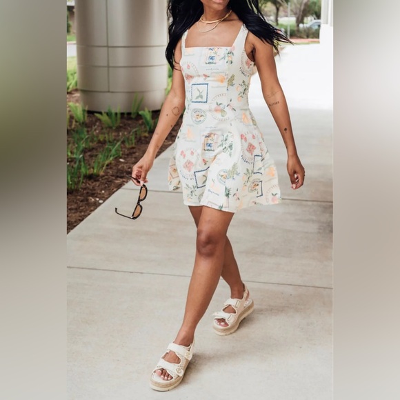 Abercrombie & Fitch Italia Print Mini Dress Large - Picture 2 of 4